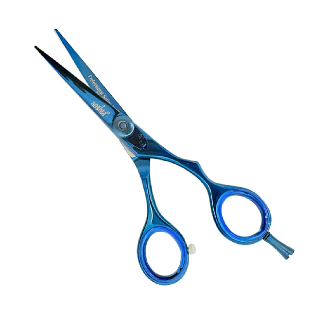 Combo Tijeras Aashta 5.5" Titanio Azul Picbsk-64