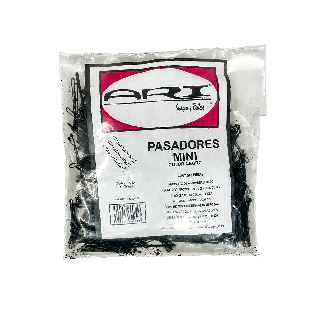 Pasador Ari Negro Mini 500Pza
