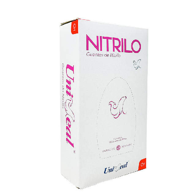 Caja Guante Uniseal Nitrilo Rosa Chico 100Pza