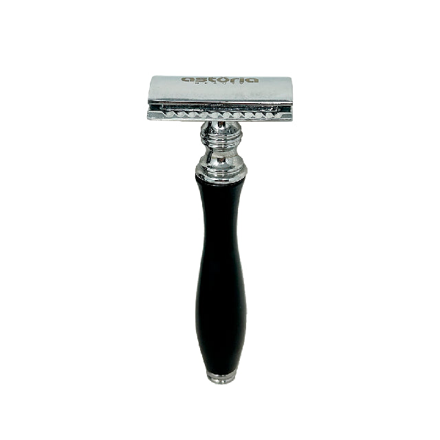 Rastrillo Astoria Negro Y Plata Curvo Sr-202-B