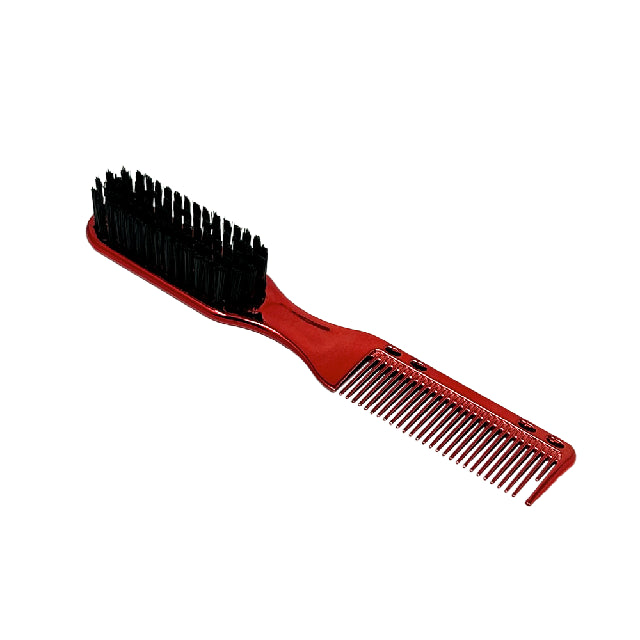 Cepillo Arrastre Y Peine Beard Brush Rojo Metalico