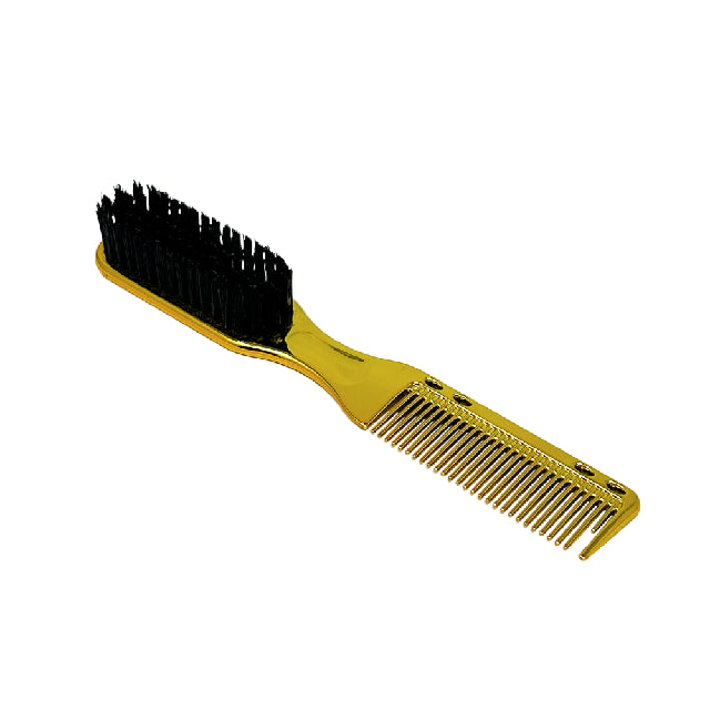 Cepillo Arrastre Y Peine Beard Brush Dorado