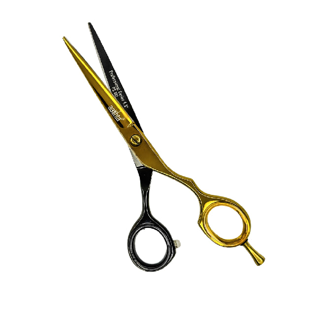 Combo Tijeras Aashta 5.5" Dorado Negro Picbsk-90