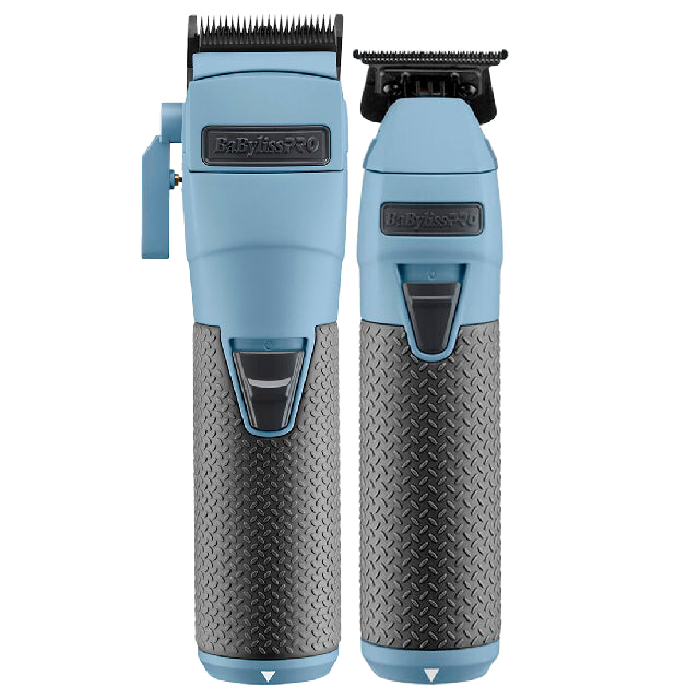 Combo Babyliss Fx One Clipper Trimmer Y Cargador Con 2 Pilas Azul