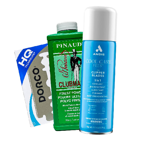 COMBO Cool Care + Clubman Pinaud + Dorco Azul Jabonera