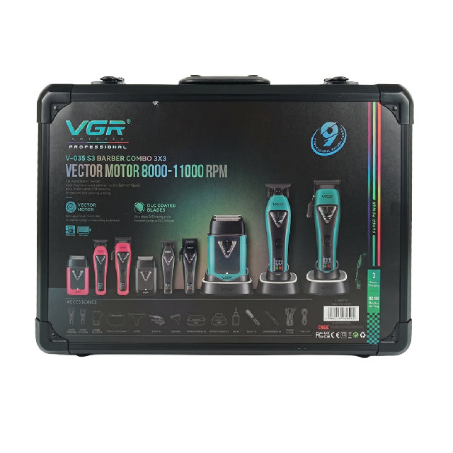 Combo VGR 3x3 Clipper Trimmer y Shaver Vector Motor V-035 S3 Emp 5