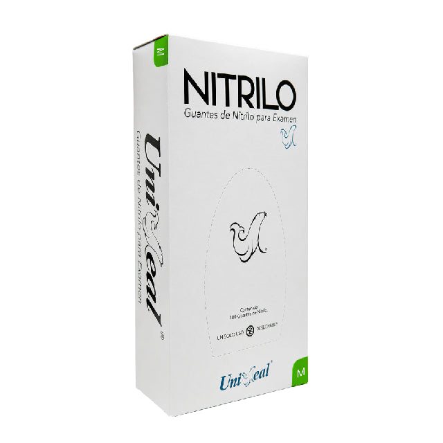 Caja Guante Uniseal Nitrilo Negro Mediano 100Pza