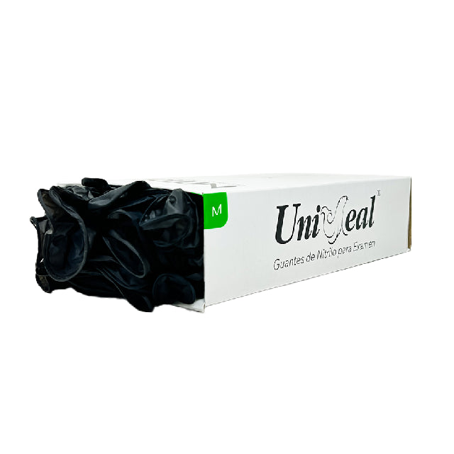 Caja Guante Uniseal Nitrilo Negro Mediano 100Pza