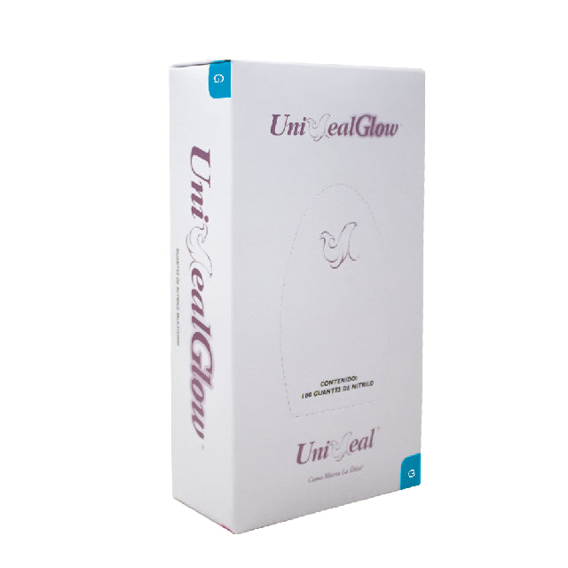 Caja Guante Uniseal Nitrilo Rosa Metalico Grande 100Pza