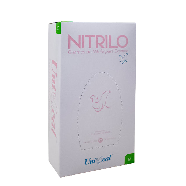 Caja Guante Uniseal Nitrilo ROSA PALIDO MEDIANO 100pza
