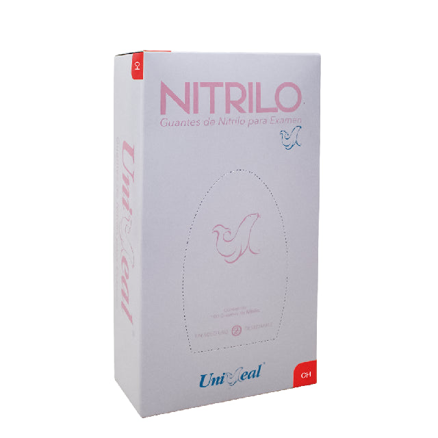 Caja Guante Uniseal Nitrilo ROSA PALIDO CHICO 100pza