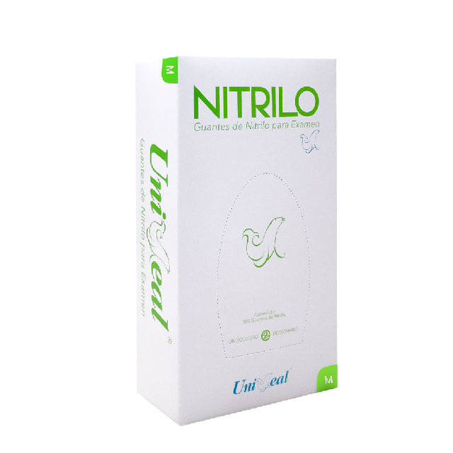 Caja Guante Uniseal Nitrilo VERDE LIMON MEDIANO 100pza