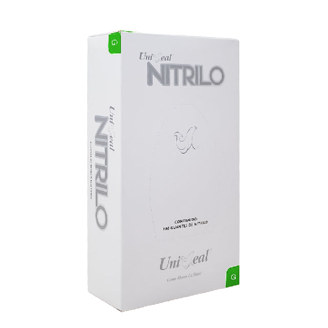 Caja Guante Uniseal Nitrilo Plata Mediano 100Pza