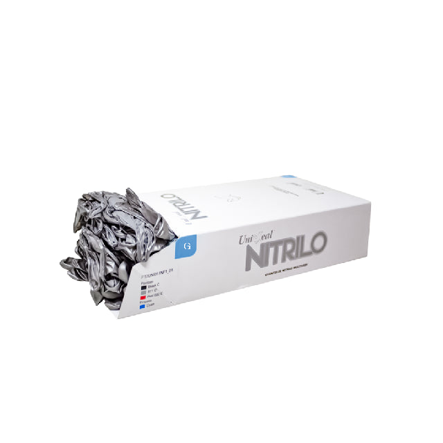 Caja Guante Uniseal Nitrilo Plata Grande 100Pza