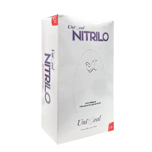 Caja Guante Uniseal Nitrilo Morado Metalico Chico 100Pza