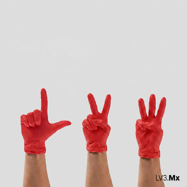 L3VEL3 NITRILE GLOVES RED-ISH LARGE 100CT