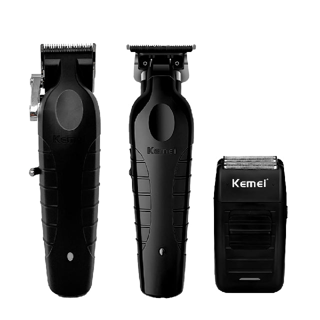 Combo Kemei Clipper Trimmer y Shaver Negro