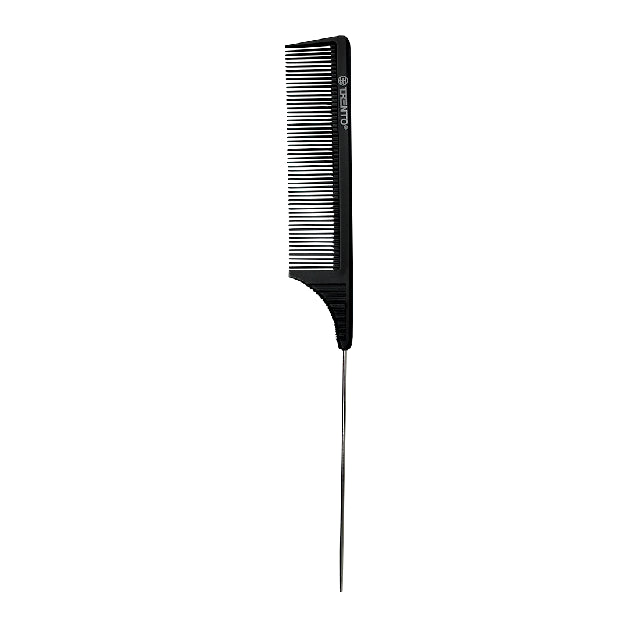 Peine Trento Carbon Colita De Metal Negro