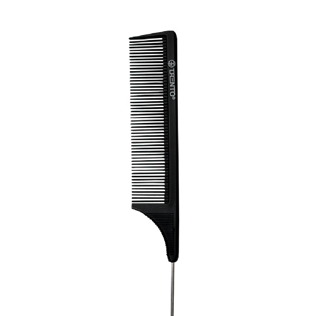 Peine Trento Carbon Colita De Metal Negro