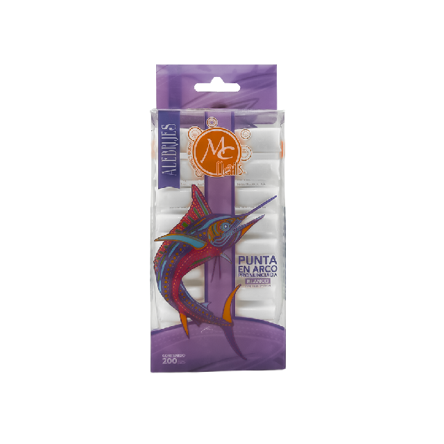 Tip Mc Nails Blanco Punta En Arco 200Pza Mctp008