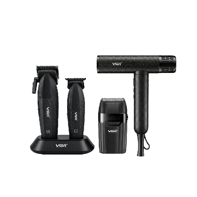 Combo VGR 4 en 1 Clipper Trimmer Shaver y Secadora Negro V-640 S4 Emp 6