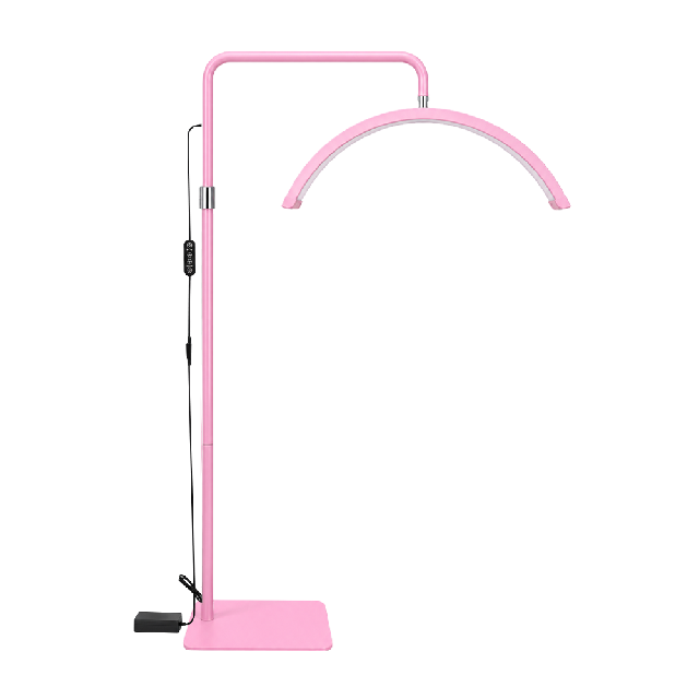 Lampara Led Wong Media Luna con Pedestal HD-M6X Rosa 1075